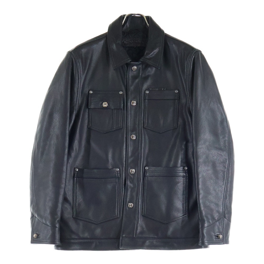 CHROME HEARTS(クロムハーツ) SOAP ON A ROPE クロスボールボタン オールレザージャケット インディゴ