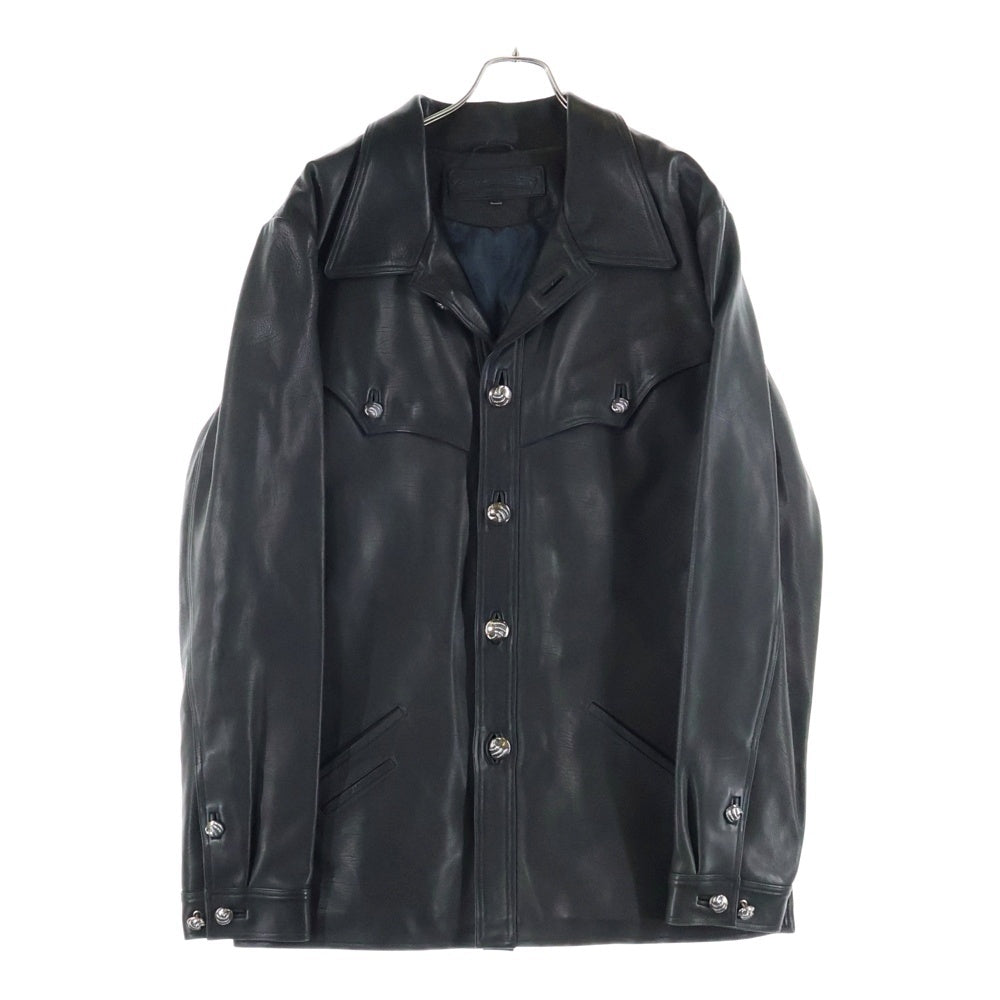 CHROME HEARTS(クロムハーツ) HUNTING JACKET クロウボタン ハンティング レザージャケット ブラック