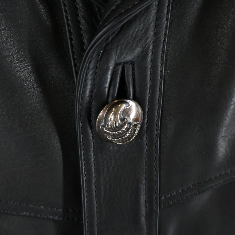 CHROME HEARTS(クロムハーツ) HUNTING JACKET クロウボタン ハンティング レザージャケット ブラック