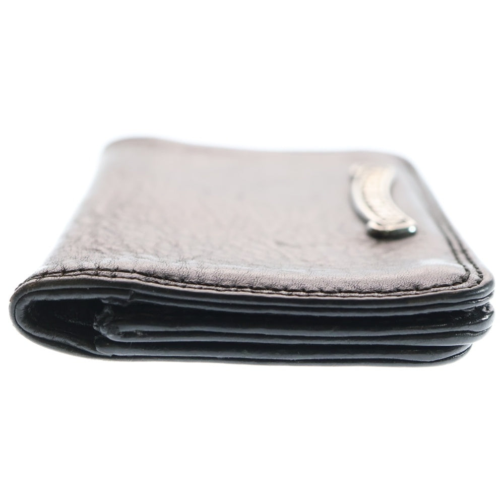 CHROME HEARTS(クロムハーツ) CARD CASE スクロールラベル レザーカードケース ブラック