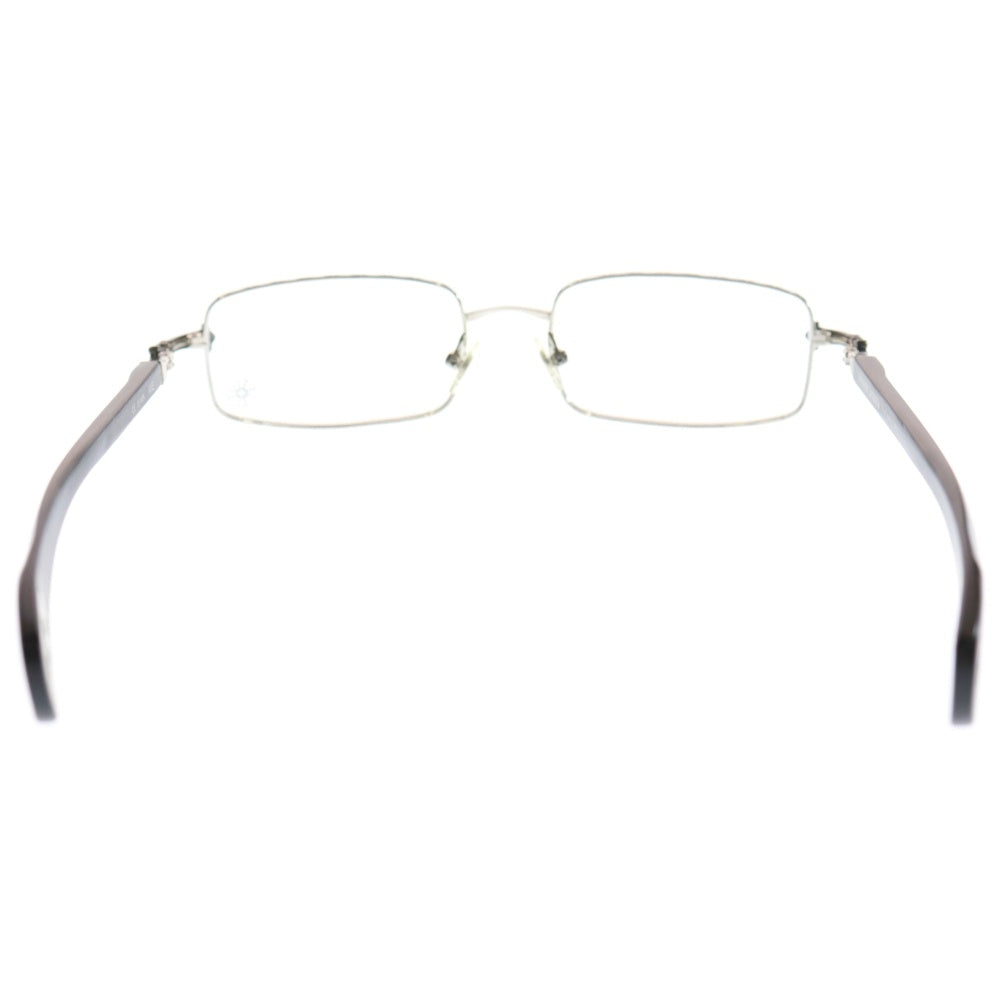 CHROME HEARTS(クロムハーツ) AXE ANTIQUE SILVER EBONY WOOD CHクロス スクエアフレーム エボ二ウッド 眼鏡 ブラウン/シルバー