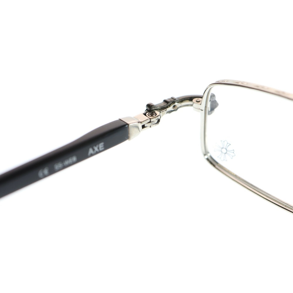 CHROME HEARTS(クロムハーツ) AXE ANTIQUE SILVER EBONY WOOD CHクロス スクエアフレーム エボ二ウッド 眼鏡 ブラウン/シルバー