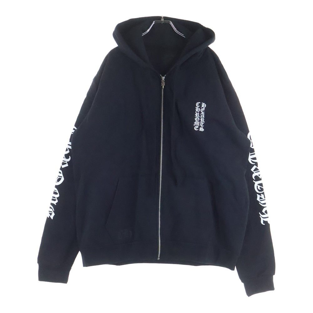CHROME HEARTS(クロムハーツ) SWTSHRT HD ZIP 袖英字プリントジップ