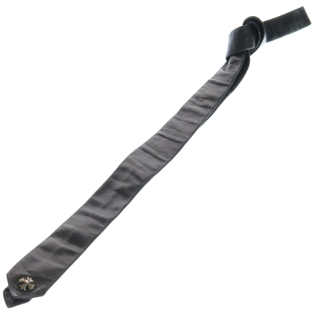 CHROME HEARTS(クロムハーツ) TIE NEK SKNNY LTHR CHプラスモチーフ レザーネクタイ ブラック