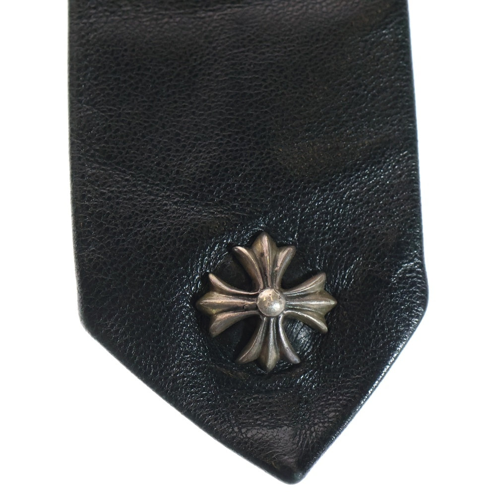 CHROME HEARTS(クロムハーツ) TIE NEK SKNNY LTHR CHプラスモチーフ レザーネクタイ ブラック