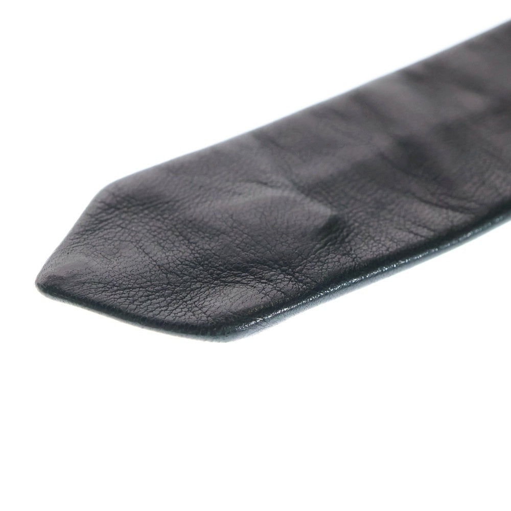 CHROME HEARTS(クロムハーツ) TIE NEK SKNNY LTHR CHプラスモチーフ レザーネクタイ ブラック