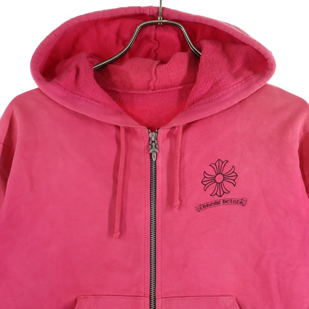 CHROME HEARTS(クロムハーツ) CH PLUS SWTSHRT HD ZIP CHプラスプリント ダガージップアップフーディーパーカー ピンク レディース