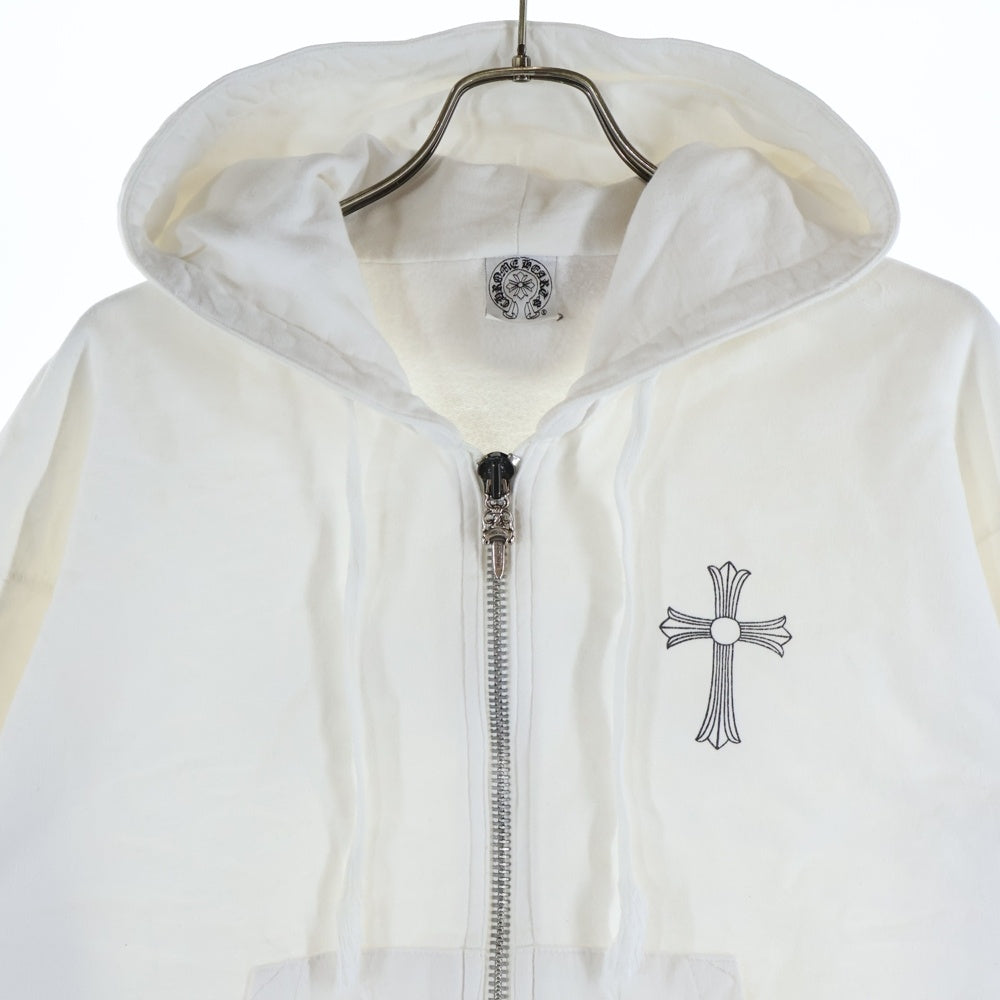 CHROME HEARTS(クロムハーツ) OLD T BAR #10DAGGER ZIP HOODIE Tバー #10ダガージップ パーカー ホワイト