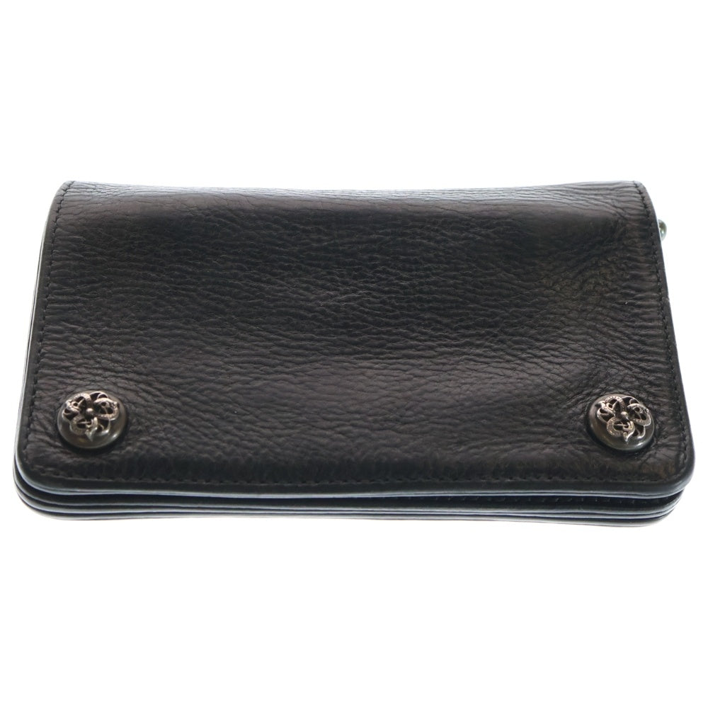 CHROME HEARTS(クロムハーツ) 1ZIP 1ジップ ケルティックボタン レザーウォレット 財布 ブラック BCA362