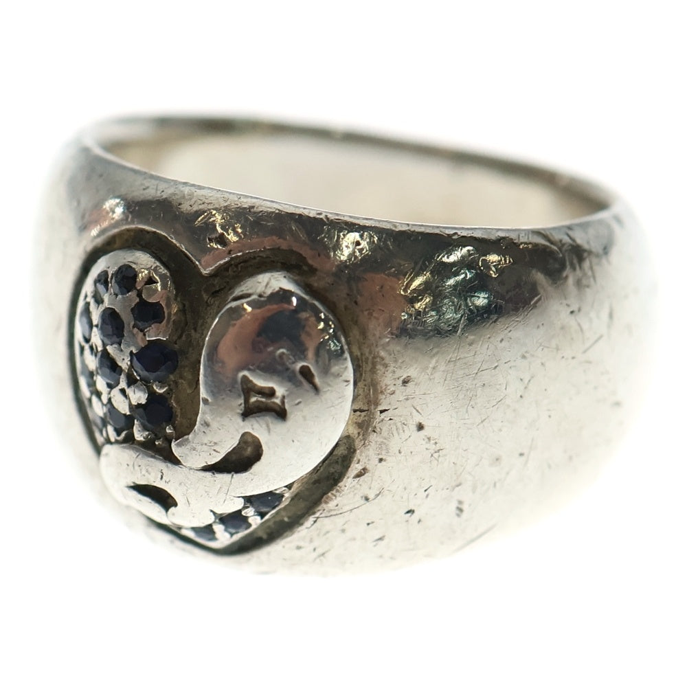 CHROME HEARTS(クロムハーツ) HEART IN BAND P SAP ハートインバンド パヴェサファイア リング シルバー