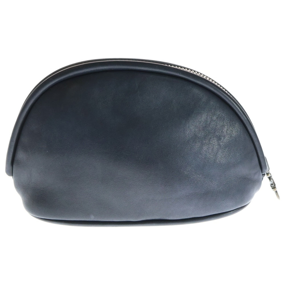 CHROME HEARTS(クロムハーツ) SCRL Label Cosme Pouch スクロールラベル ダガージップ コスメポーチ 化粧バッグ ブラック レディース