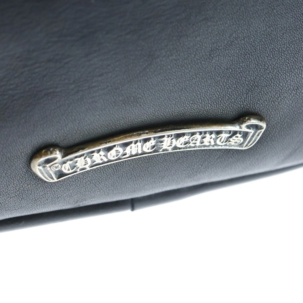 CHROME HEARTS(クロムハーツ) SCRL Label Cosme Pouch スクロールラベル ダガージップ コスメポーチ 化粧バッグ ブラック レディース