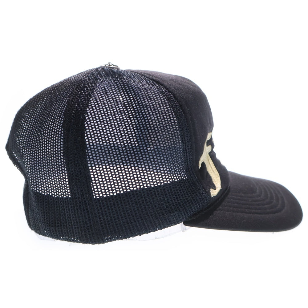 CHROME HEARTS(クロムハーツ) OLD TRUCKER CAP FUCKレザーパッチ トラッカーメッシュキャップ ブラック/ホワイト