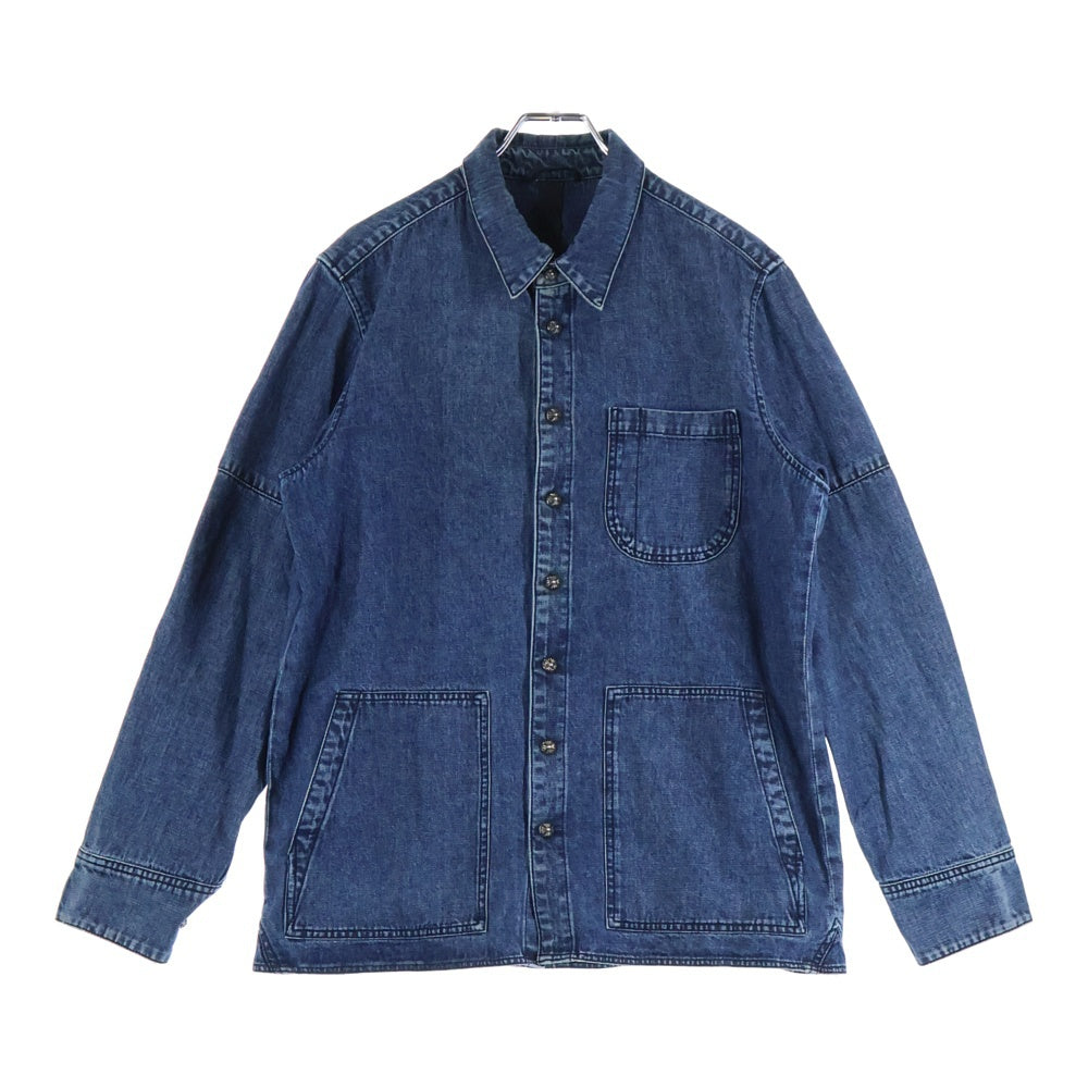 CHROME HEARTS(クロムハーツ) Y NOT Cross Ball Button LAST BITE Denim ワイノット クロスボールボタン ラストバイト デニムシャツ ロングシャツ クロスボールボタン装飾 ウォッシュド加工