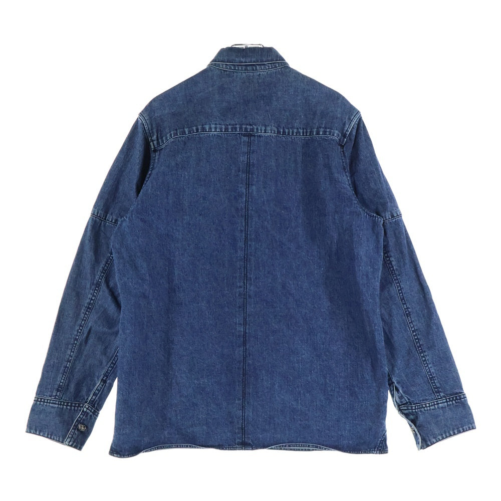 CHROME HEARTS(クロムハーツ) Y NOT Cross Ball Button LAST BITE Denim ワイノット クロスボールボタン ラストバイト デニムシャツ ロングシャツ クロスボールボタン装飾 ウォッシュド加工