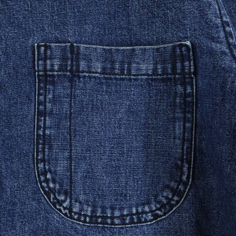 CHROME HEARTS(クロムハーツ) Y NOT Cross Ball Button LAST BITE Denim ワイノット クロスボールボタン ラストバイト デニムシャツ ロングシャツ クロスボールボタン装飾 ウォッシュド加工