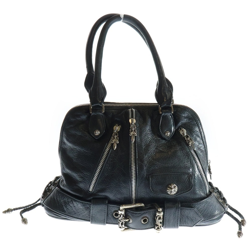 CHROME HEARTS(クロムハーツ) MO DEAN ダガージップレザーハンドバッグ ブラック