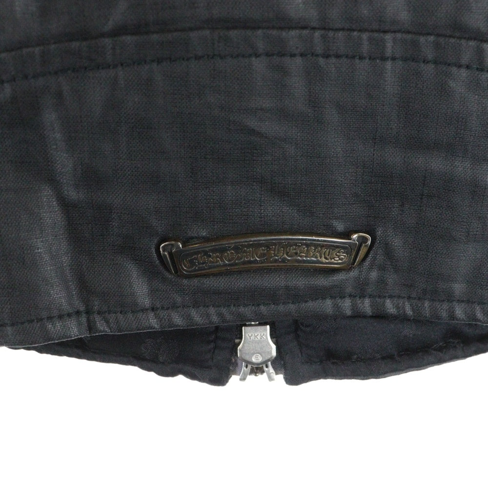 CHROME HEARTS(クロムハーツ) CARMALITA カルマリータ 襟付シングルダガージップ アームフレアニー デストロイレザージャケット