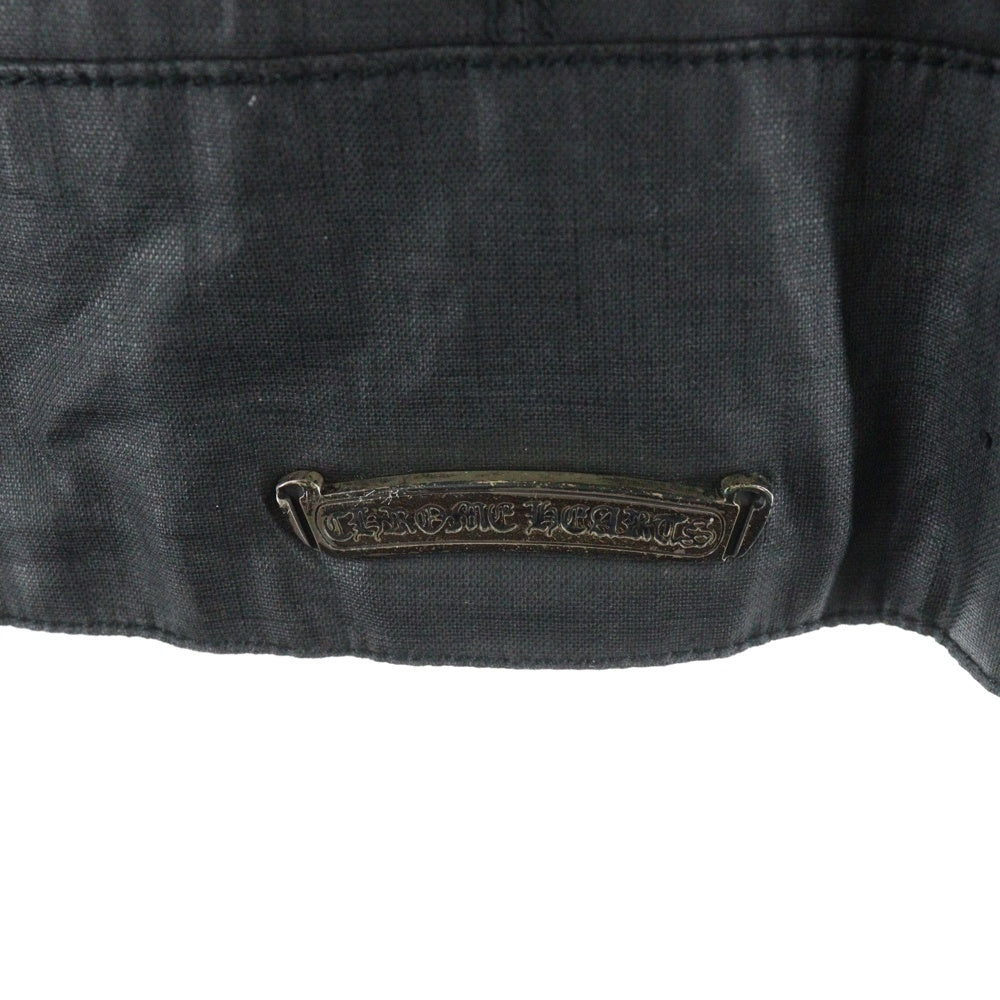 CHROME HEARTS(クロムハーツ) フード付き ダガークロスボールダブルジップアップ オイルレザージャケット ブラック