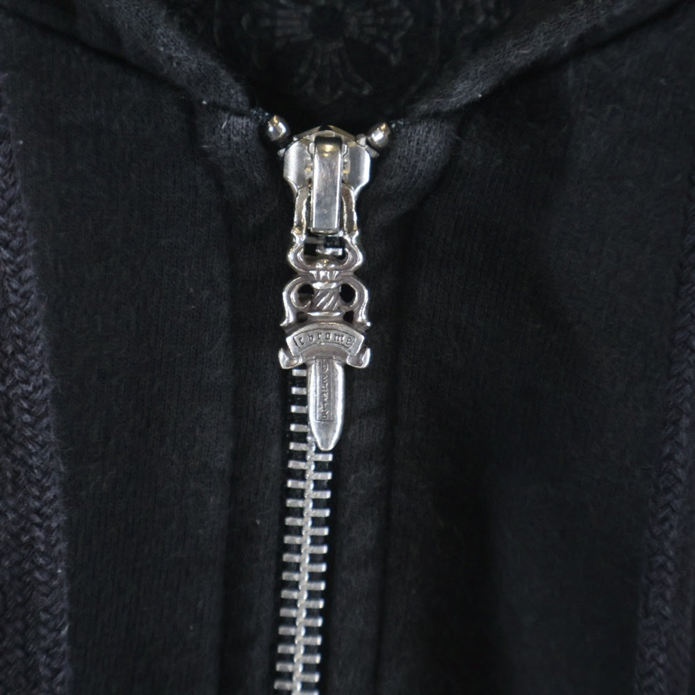 CHROME HEARTS(クロムハーツ) Back Grad Circle Logo Hoodie アームフローラル グラデーションサークルプリント ジップアップパーカー ブラック