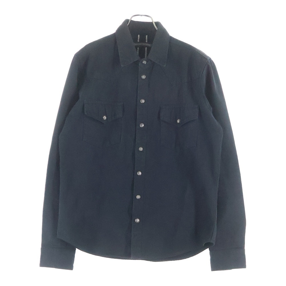 CHROME HEARTS(クロムハーツ) 袖クロスパッチクロスボールボタンデニム長袖シャツ DENIM WESTERN/デニムウエスタン