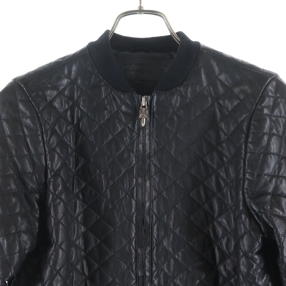 CHROME HEARTS(クロムハーツ) レザーキルティングジップアップジャケット レディース