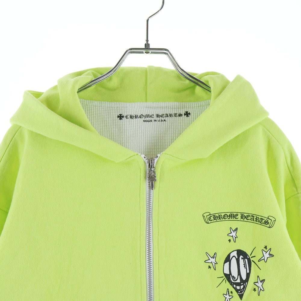 CHROME HEARTS(クロムハーツ) 22AW×MATTY BOY PPO CHAIN GAME HOODIE マッティボーイ チェーンゲームリンク裏地サーマルジップアップパーカー ライムグリーン