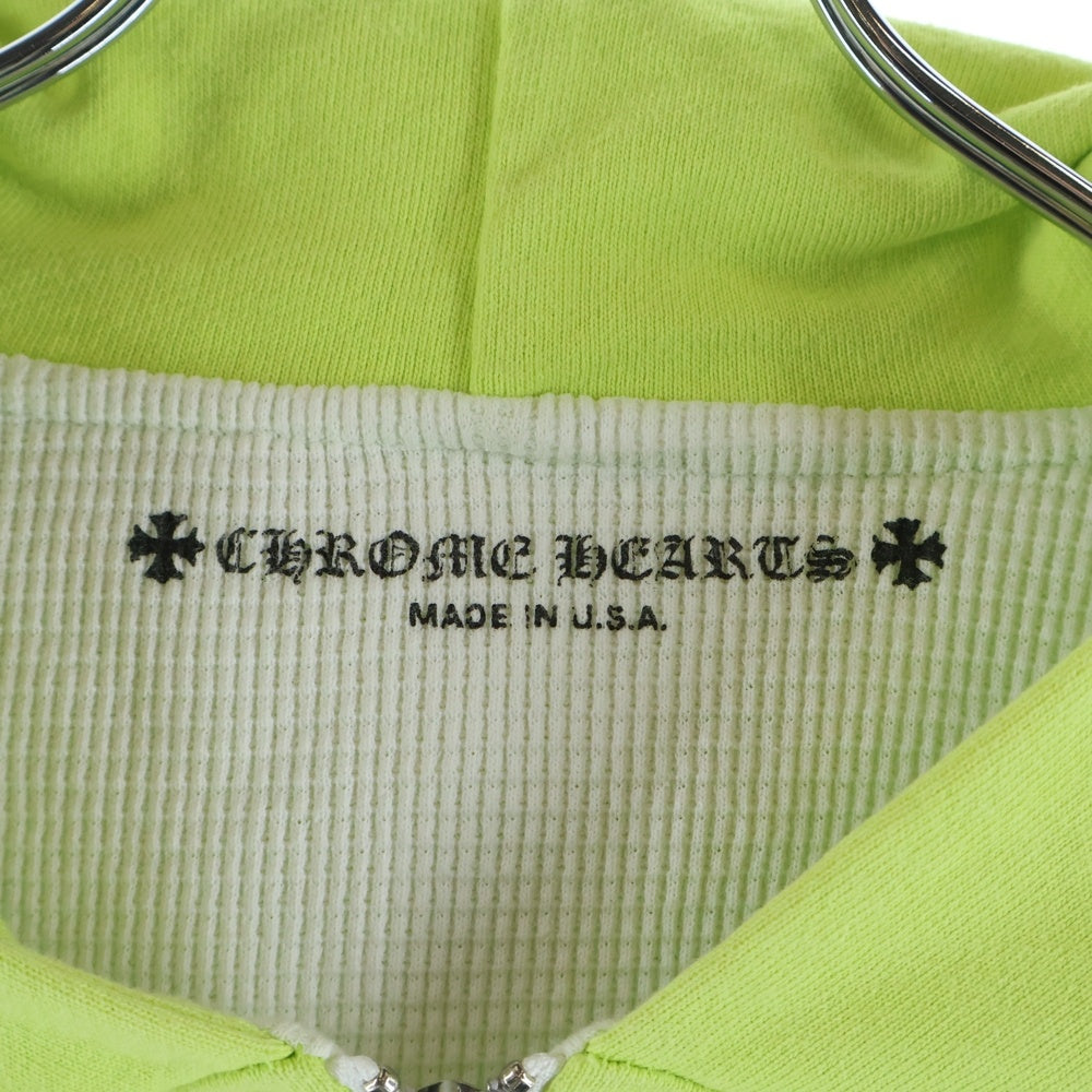 CHROME HEARTS(クロムハーツ) 22AW×MATTY BOY PPO CHAIN GAME HOODIE マッティボーイ チェーンゲームリンク裏地サーマルジップアップパーカー ライムグリーン