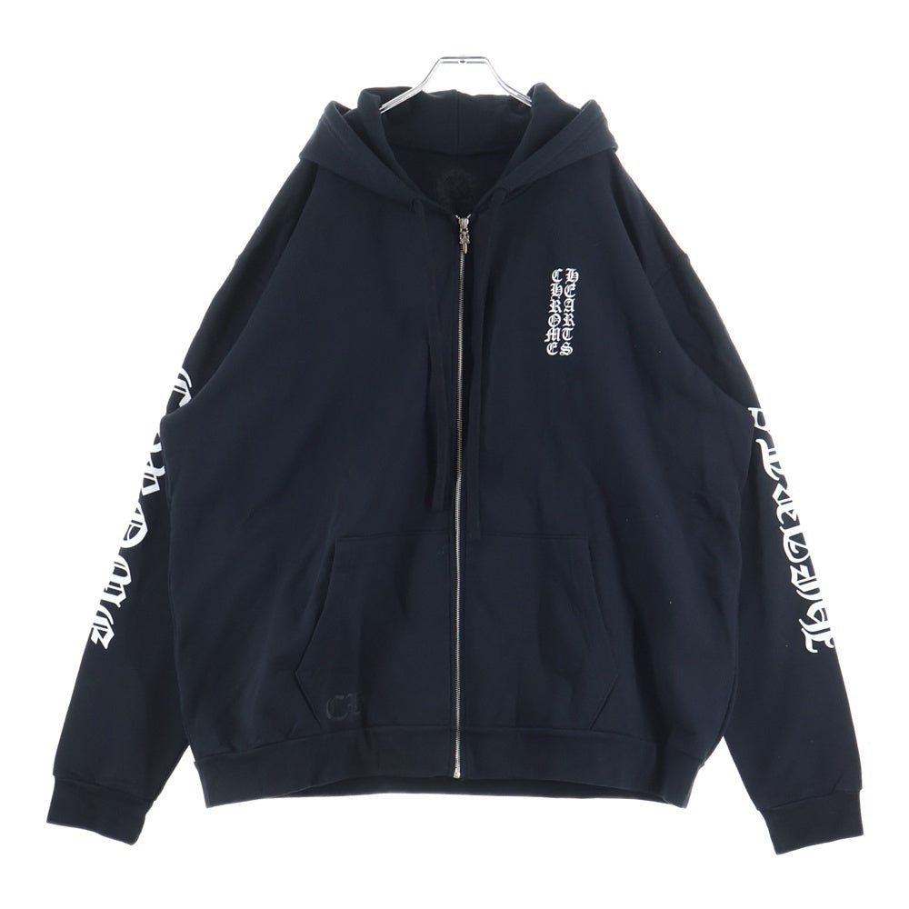 CHROME HEARTS(クロムハーツ) SWTSHRT HD ZIP アームロゴプリント ジップアップパーカー