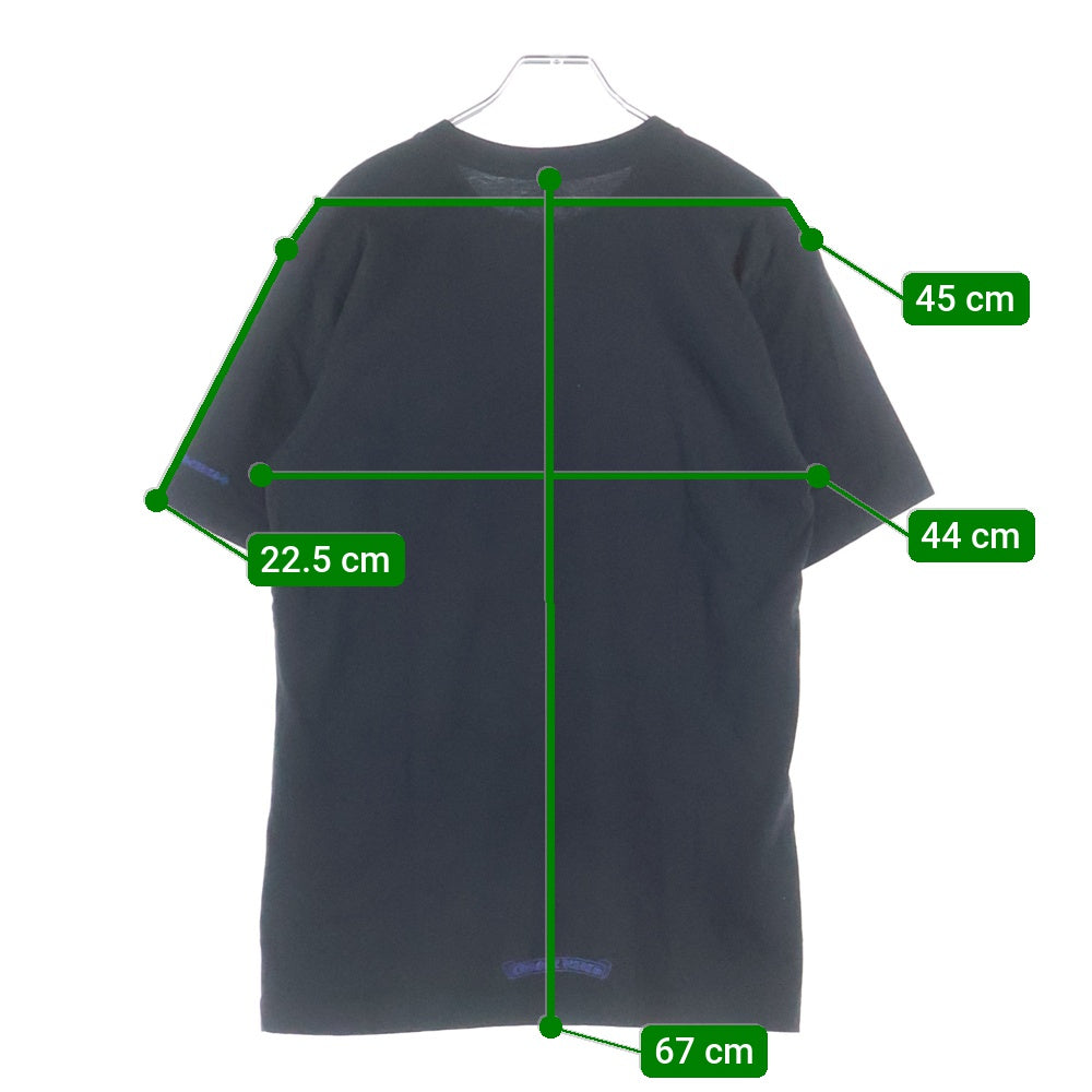 CHROME HEARTS(クロムハーツ) NECK LOGO S/S TEE ネック ロゴプリントTシャツ 半袖カットソー ブラック/ブルー