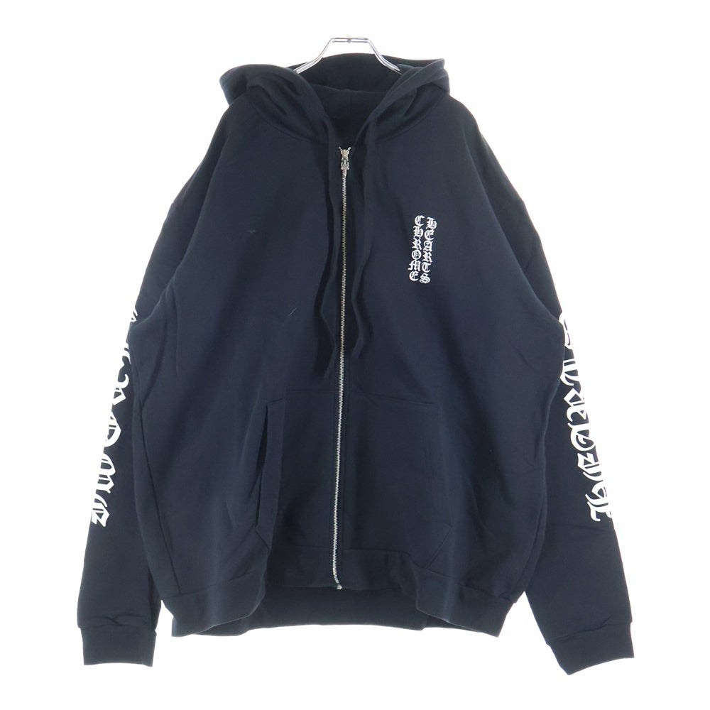 CHROME HEARTS(クロムハーツ) SWTSHRT HD ZIP アームロゴプリントジップアップパーカー
