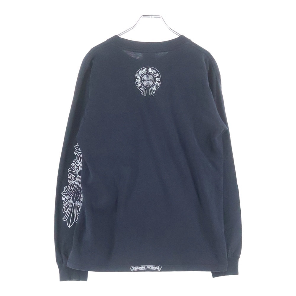 CHROME HEARTS(クロムハーツ) CH LS ヴァインダガー バックホースシュープリント アームフローラル 長袖カットソー OLD ブラック