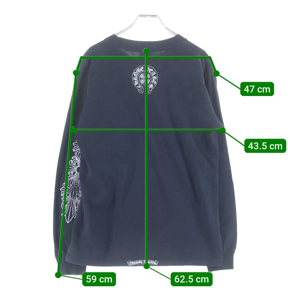 CHROME HEARTS(クロムハーツ) CH LS ヴァインダガー バックホースシュープリント アームフローラル 長袖カットソー OLD ブラック