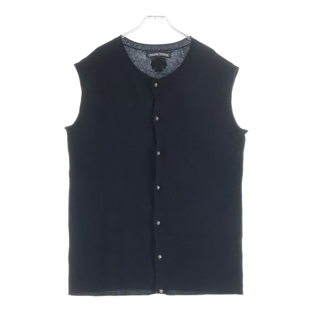 CHROME HEARTS(クロムハーツ) カシミヤ ニット CHクロスパッチ ボタンベスト ブラック