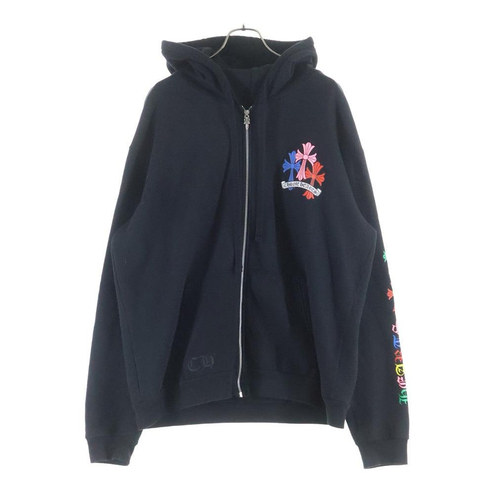 CHROME HEARTS(クロムハーツ) MLTCOL CEM CRS HD ZIP マルチセメタリー クロスプリント ジップパーカー ブラック マルチカラー コットン