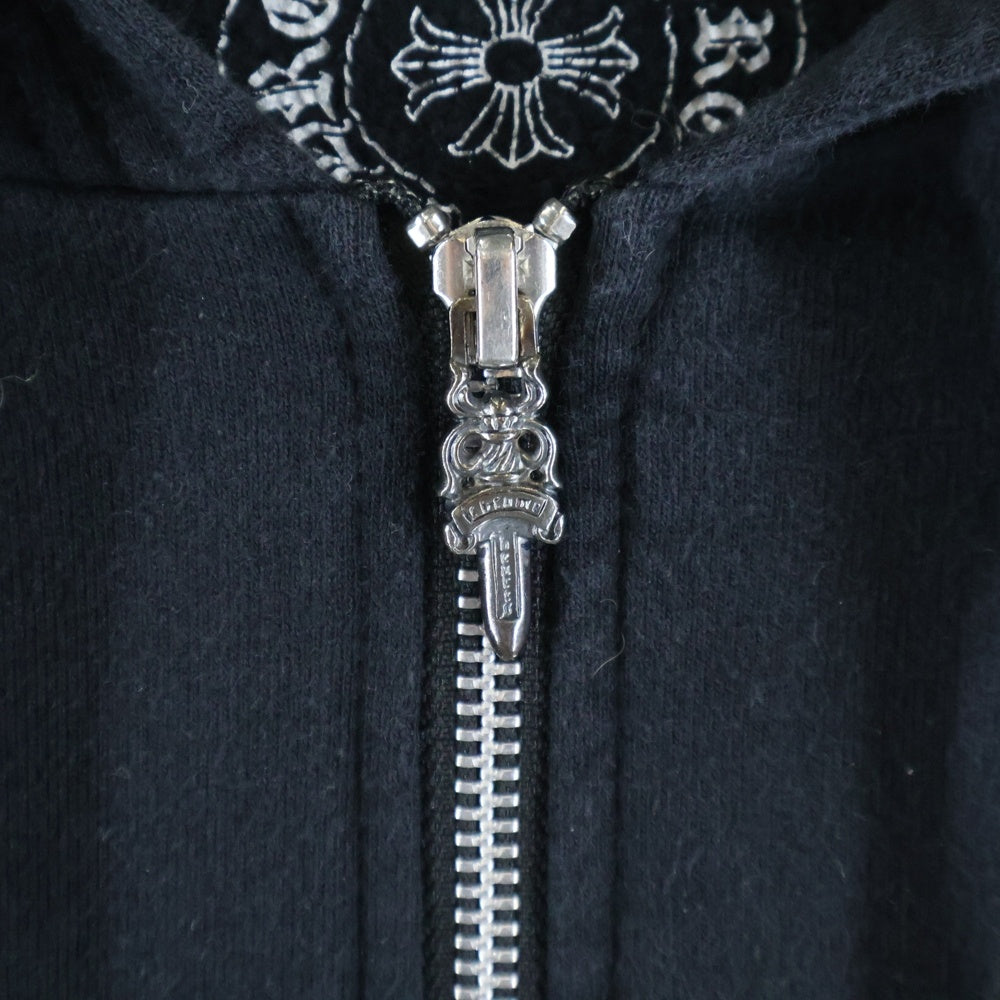 CHROME HEARTS(クロムハーツ) SWTSHRT HD ZIP バックセメタリークロスプリント 袖CHクロス ジップアップパーカー