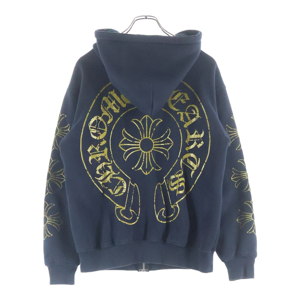 CHROME HEARTS(クロムハーツ) CH PLUS SWTSHRT HD ZIP バックホースシュープリント CHプラス 裏地サーマル ジップアップパーカー