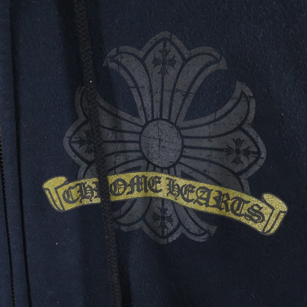 CHROME HEARTS(クロムハーツ) CH PLUS SWTSHRT HD ZIP バックホースシュープリント CHプラス 裏地サーマル ジップアップパーカー