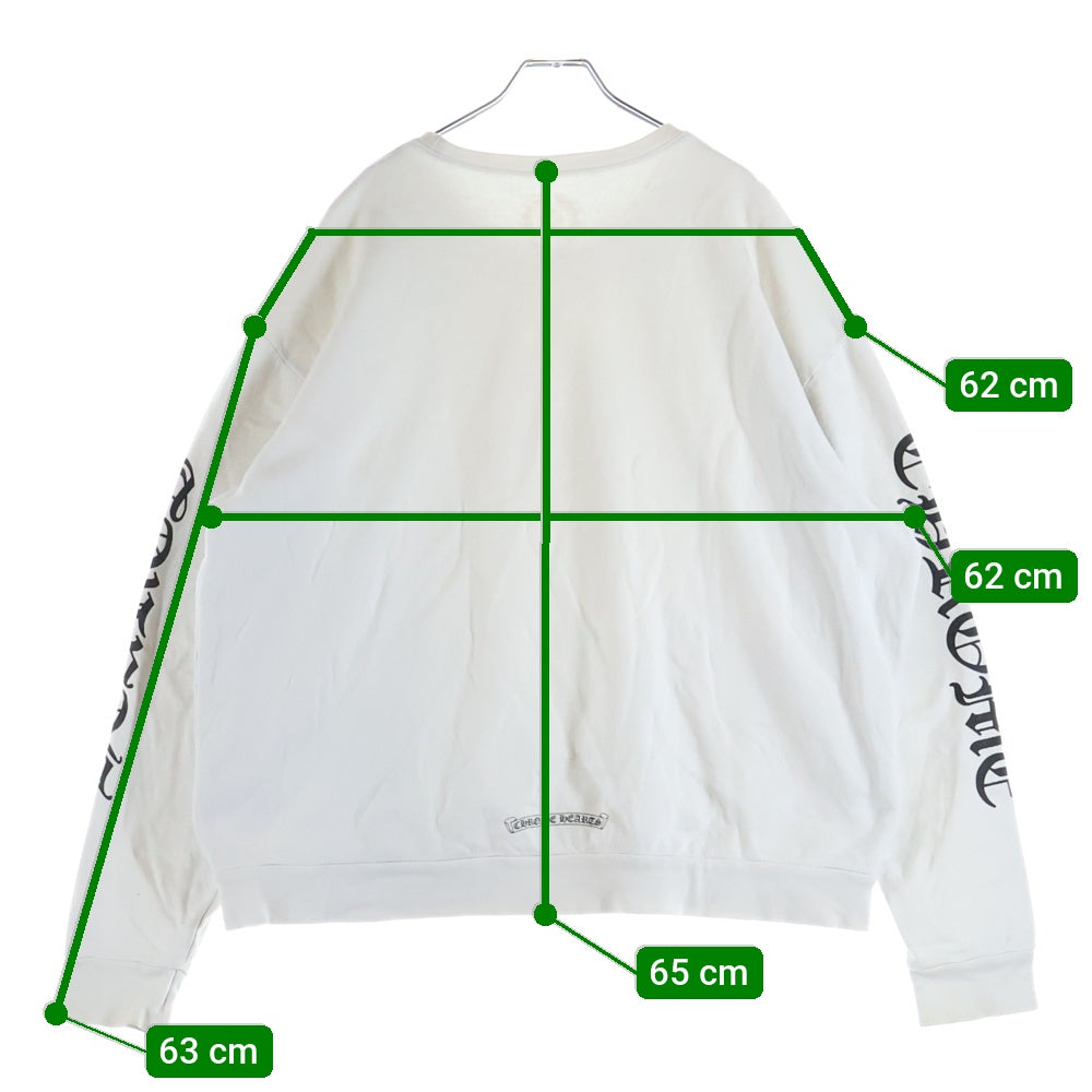 CHROME HEARTS(クロムハーツ) Neck Logo Crewneck Sweatshirt ネックロゴ クルーネックスウェットシャツ トレーナー 袖ロゴプリント