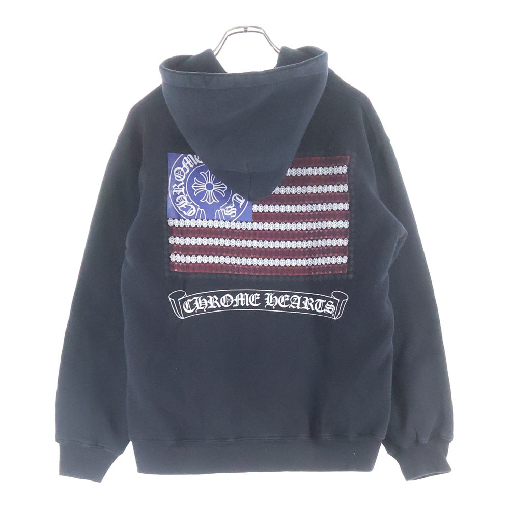 CHROME HEARTS(クロムハーツ) SWTSHRT HD ZIP 裏地サーマル バックアメリカンフラッグ ジップアップパーカー