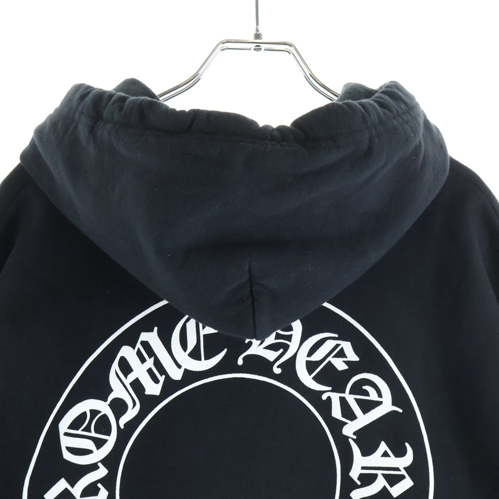 CHROME HEARTS(クロムハーツ) SWTSHRT PLVR 袖フローラルバックホースシュープリントプルオーバーパーカー ブラック