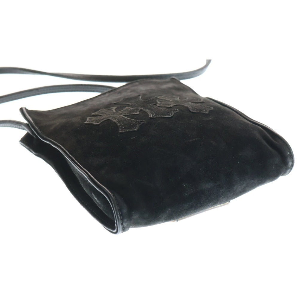 CHROME HEARTS(クロムハーツ) SQ PKT 3CEME CRS スクエアポケット 3クロスパッチスエードショルダーバッグ レディース