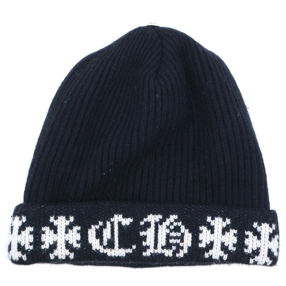 CHROME HEARTS(クロムハーツ) BIG DADDY ビッグダディ スターボール付きカシミヤニットビーニーニットキャップ ブラック