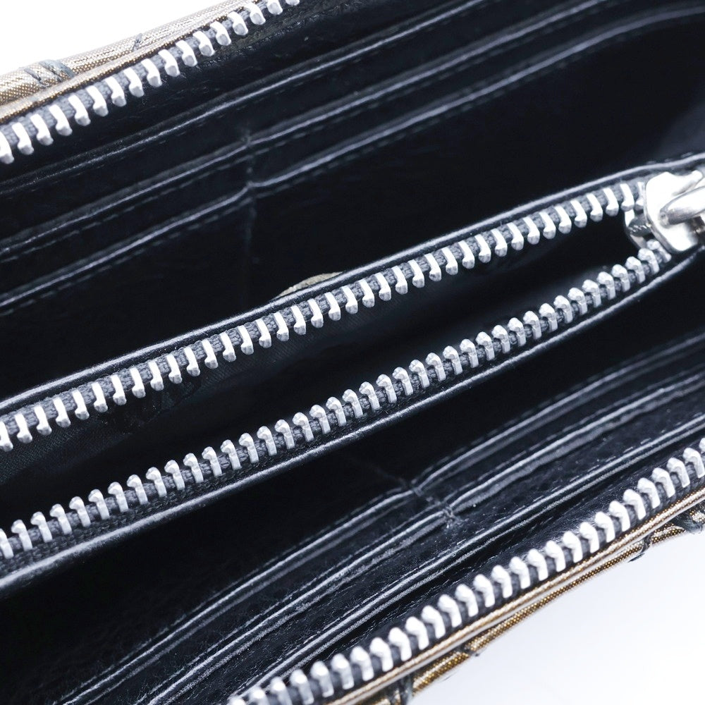 CHROME HEARTS(クロムハーツ) REC F ZIP QUILTED セメタリークロス キルティング ラメ ウォレット財布 セントバース限定