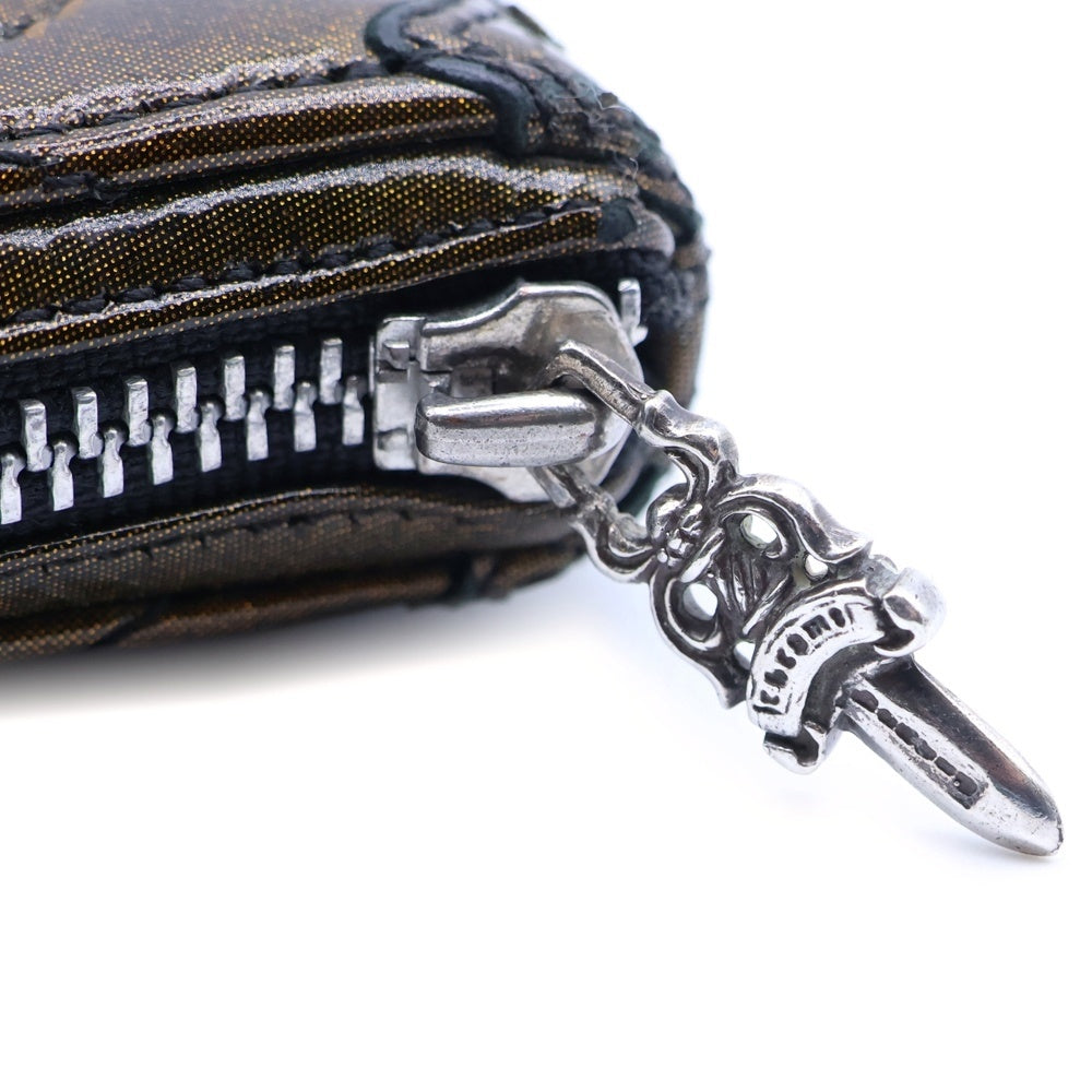CHROME HEARTS(クロムハーツ) REC F ZIP QUILTED セメタリークロス キルティング ラメ ウォレット財布 セントバース限定