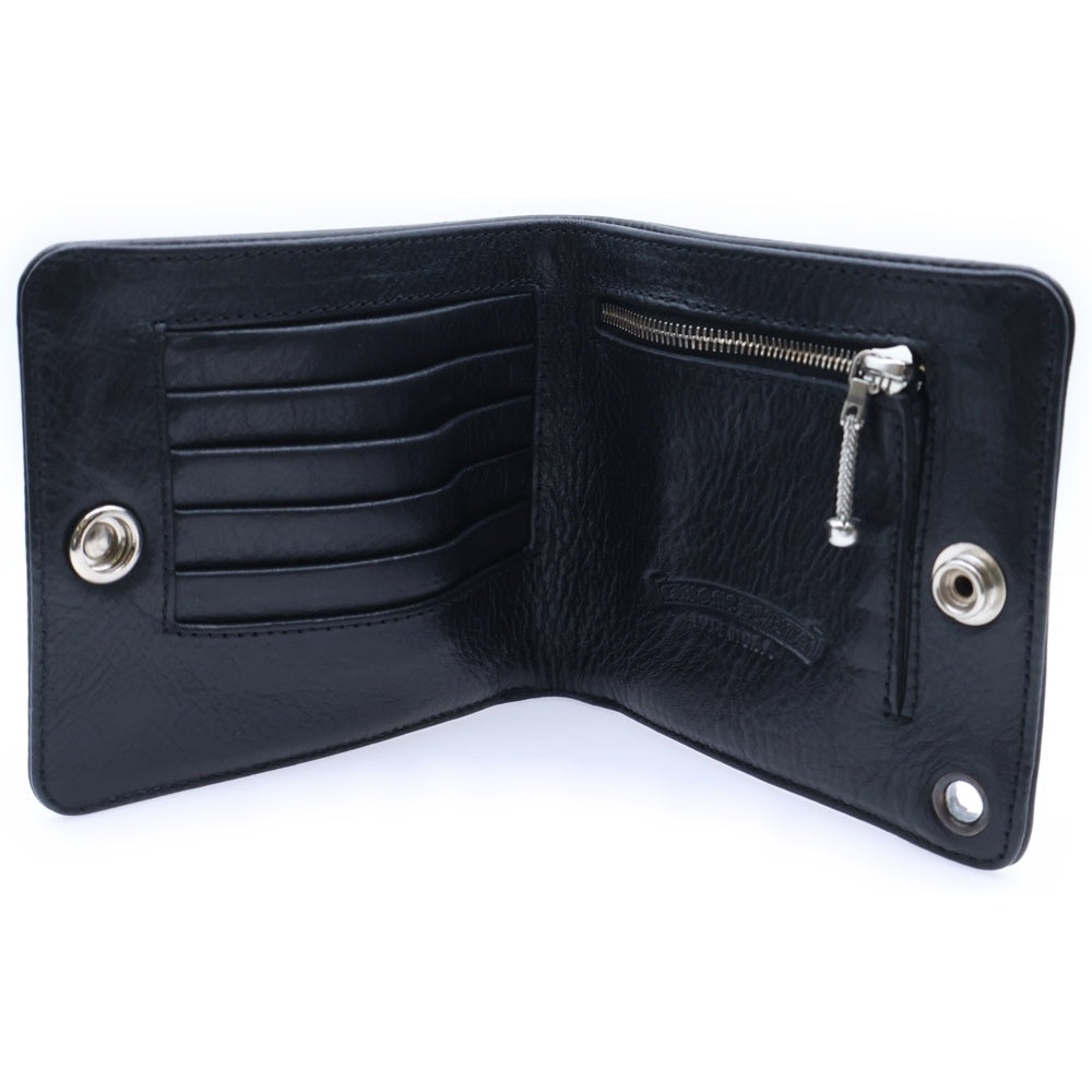 CHROME HEARTS(クロムハーツ) 1SNAP 1スナップ クロス ボールボタン レザーウォレット 財布 ブラック BCA361