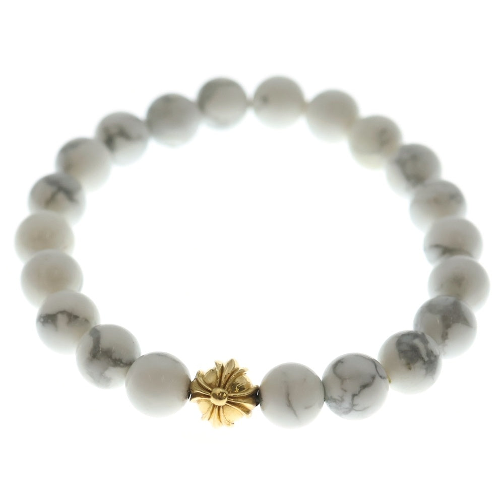CHROME HEARTS(クロムハーツ) 8mm 22K BEAD ビーズブレスレット ホワイト/ゴールド