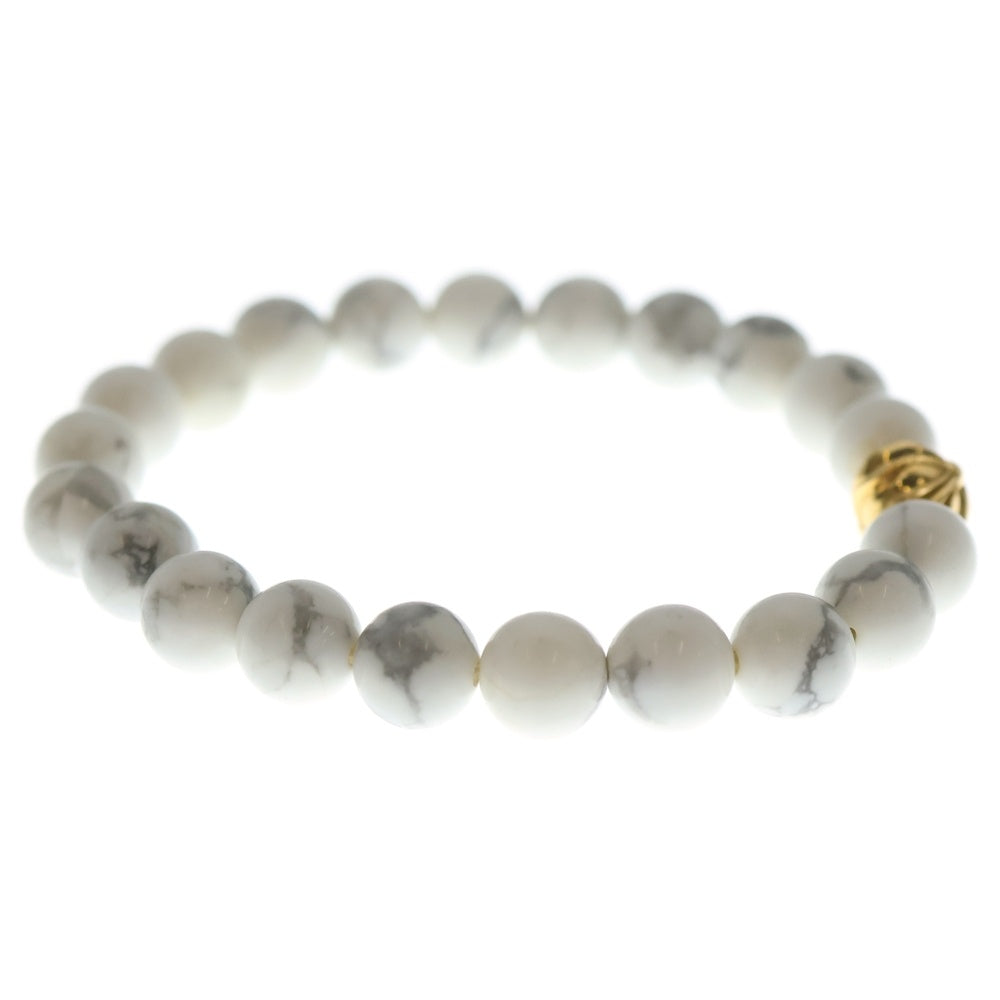 CHROME HEARTS(クロムハーツ) 8mm 22K BEAD ビーズブレスレット ホワイト/ゴールド