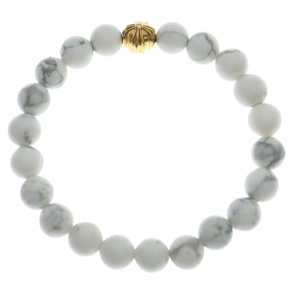 CHROME HEARTS(クロムハーツ) 8mm 22K BEAD ビーズブレスレット ホワイト/ゴールド