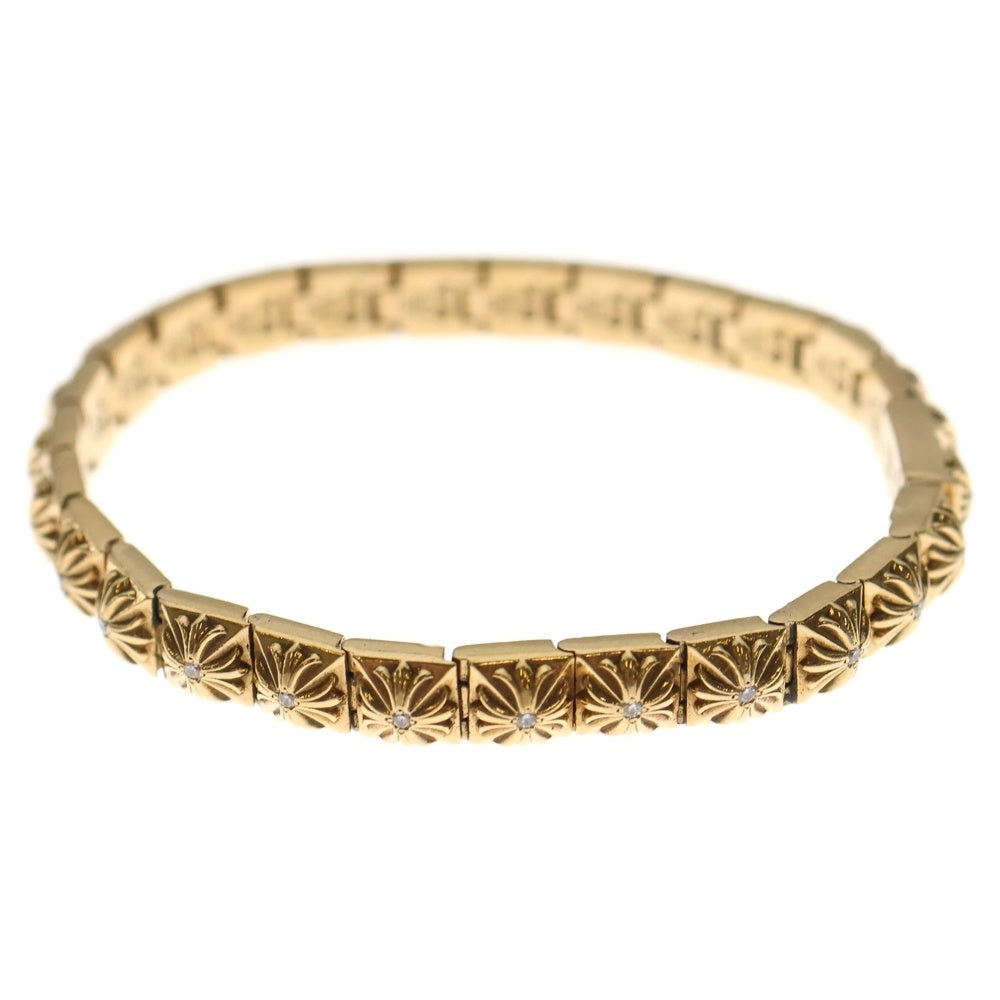 CHROME HEARTS(クロムハーツ) 22K PYRAMID PLS LNK 1/4 DIA ピラミッドプラスリンク ダイヤ ゴールドブレスレット